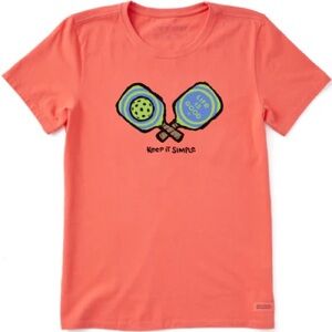 Life is Good mango orange keep it simple pickleball Tee Shirt never worn XXL